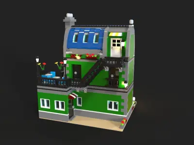 Lego Cafe Low-poly 3D model