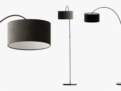 Floor Lamp Faro Papua Black and White 3D model