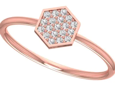 Solitaire Women Light Weight Band Ring 3D print model 28