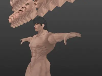 30 faces human male low poly for game development  Low-poly 3D model