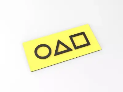 Squid game invitation card 3D model