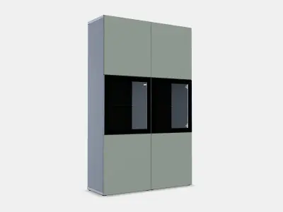 BESTA Storage combination w glass doors 2 Low-poly 3D model