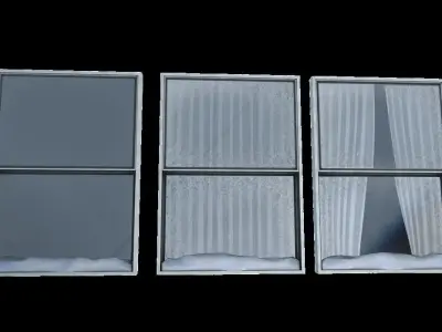 Windows three with sky Low-poly 3D model