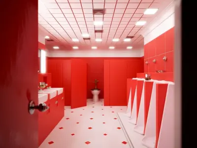 The Shining 1980 - Overlook Hotel - The Red Bathroom V02 3D model