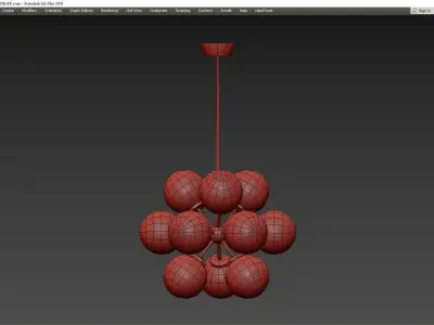 RH BISTRO GLOBE CLEAR GLASS BURST CHANDELIER  Low-poly 3D model