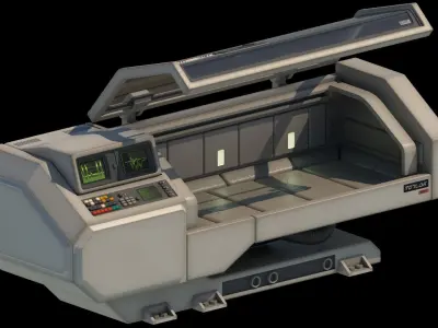 Retro Sci-fi Healing Machine Low-poly 3D model