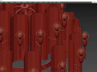 Tiled glass chandelier Low-poly 3D model