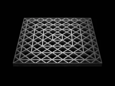 Steel Grating Flooring Low-poly 3D model