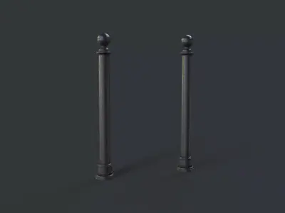 Street Bollard 11 PBR Game Ready Low-poly 3D model