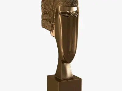 Bronze Statue  Woman Head  Amedeo Modigliani 3d model 3D model