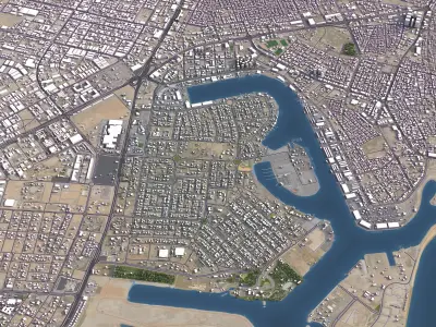 Ajman - City 3D Model Low-poly 3D model