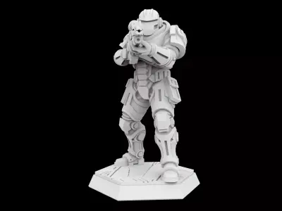 Cyberpunk Soldier 3D Printable Miniature 3D print model