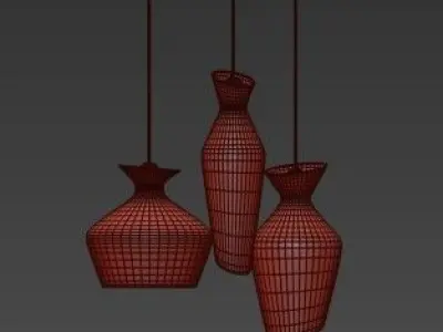 MALVASIA three glass pendant lights 3D model