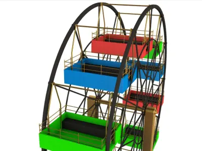 Ferris Wheel Colorful 3D model