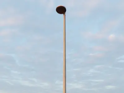 German Suburban Street light Low-poly 3D model