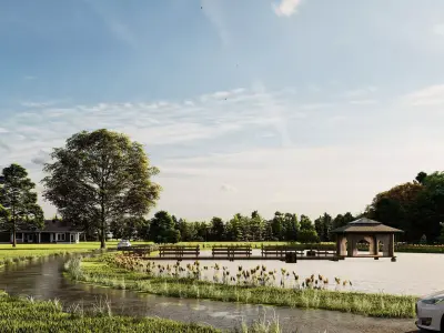 3D Exterior Scene 3D model design garden and landscape  3D model buy
