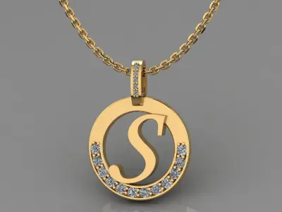 S Letter Pendant  3D print model