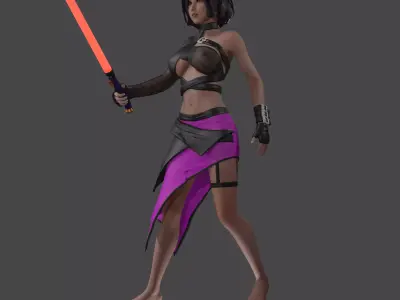Cute Sith Girl 3D print model