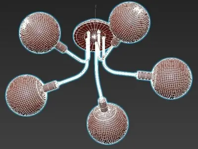 wedo-light-alisiya-66162-01-14-05 ceiling light with five gla... 3D model