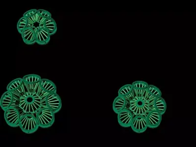 Pendant Set 3 shamrock earrings 3D print model