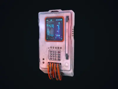 Sci Fi Console Low-poly 3D model