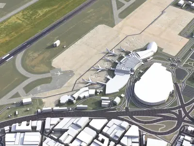 Valencia - Airport - VLC Low-poly 3D model