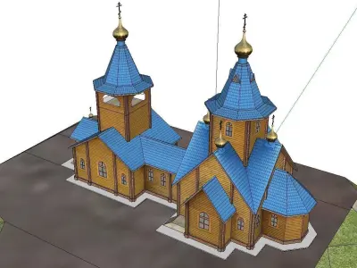 Architecture-Religion-God-Culture-Temple-026 church on hill 3D model