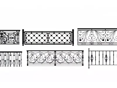 Wrought iron railings 3D model