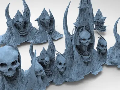 Scull Skeletor Sci fi architecture collection 1  3D model