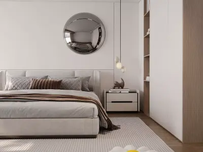 Soft Minimal Modern Bedroom 3D model