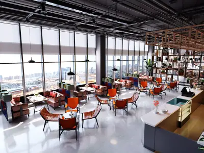 cafe coffee house 3D model