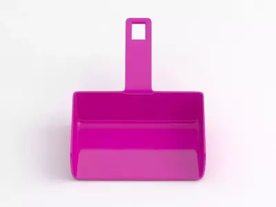 Pink Flat Plastic DustPan 3D model