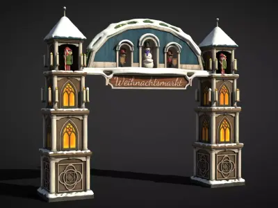 German christmas market gate 3D model
