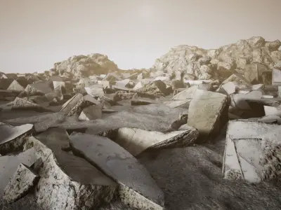 Concrete Rubble pack Game ready Low-poly 3D model