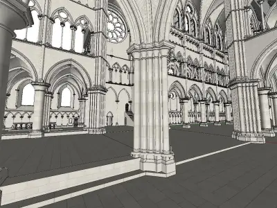 Architecture-Religion-God-Culture-Temple-0255 inside of cathe... 3D model