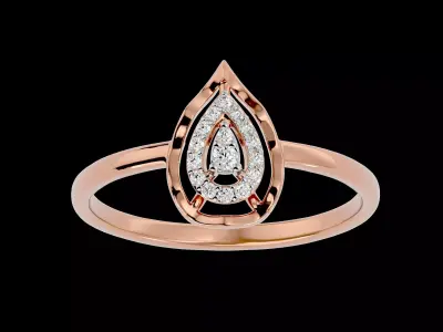 Light Minimalist Diamond Ring Earrings Pendant Set 3D print model