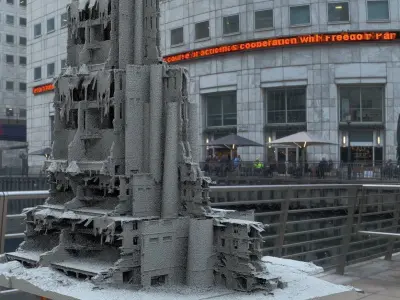Factory ruins 3 tall 3D model 3D model