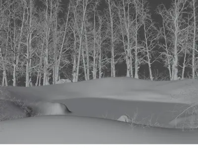 Winter Lake Low-poly 3D model