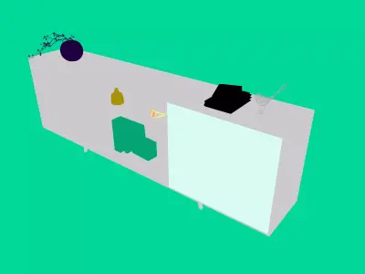 Contemporary TV Console Low-poly 3D model