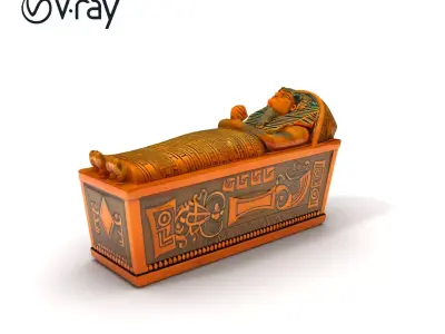 Ancient Egyptian Sarcophagus Model Pack for D Render Low-poly 3D model