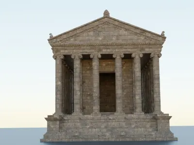 Greco-Roman Temple of Garni PBR game ready Low-poly 3D model