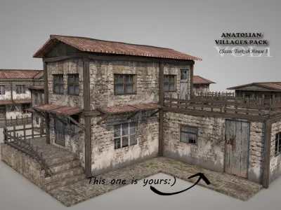 Anatolian Village House 5 Low-poly 3D model