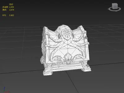 Hand drawn stylized treasure chest Low-poly 3D model