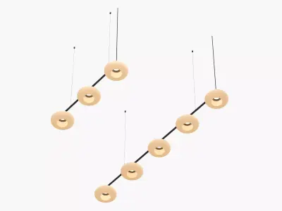 Devorm Split Straight Rail Pendant Orbit Lamps 3D model