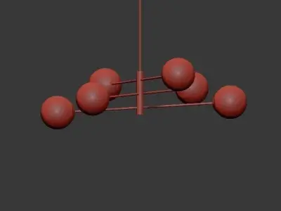 COURCELETTE four spheres hanging from ceiling 3D model