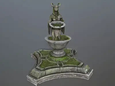 angel fountain Low-poly 3D model