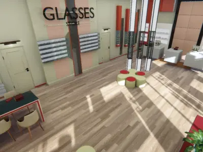 Glasses store - showroom Low-poly 3D model