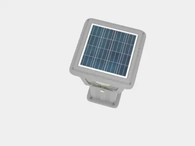 Solar Bollard Garden Light 3D model