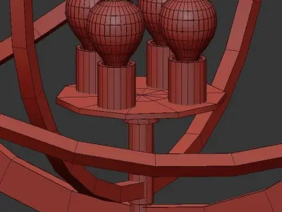 Ibis 4 circular pendant light in chrome and gold 3D model