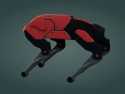 Sci-Fi Robot Dog - Game Ready - PBR Low-poly 3D model